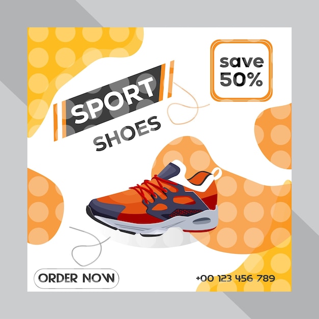 social media post design vector template shoes