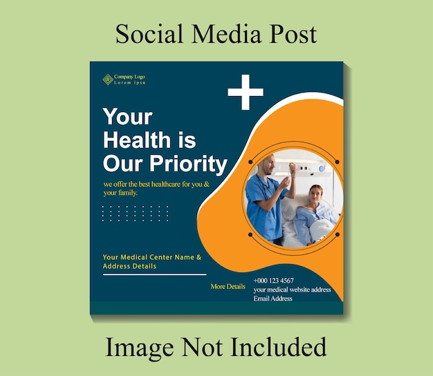 Vector social media-post en webbanner-sjabloon voor medische gezondheidszorg
