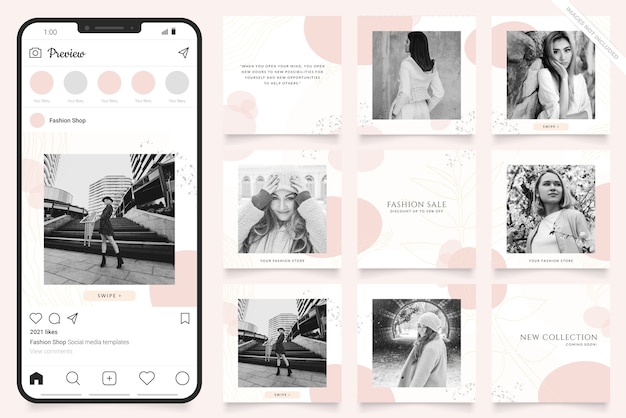 Social media post and feed fashion banner template