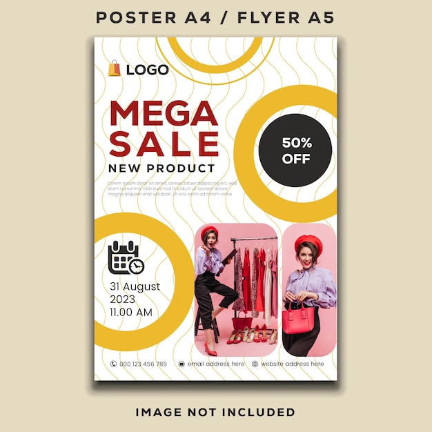 Vector social media post feed mega sale up to 50 off templates