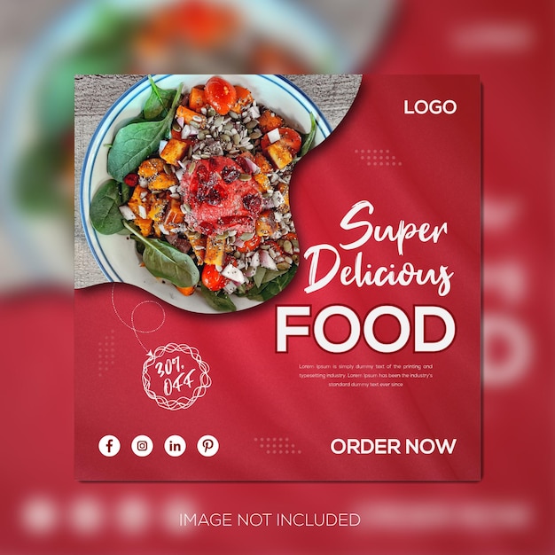 Vector social media  post food design