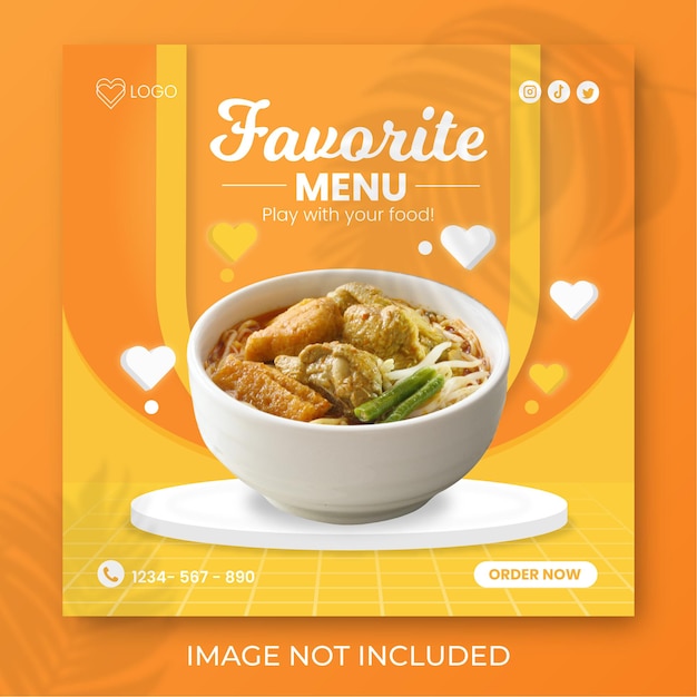 social media post food template