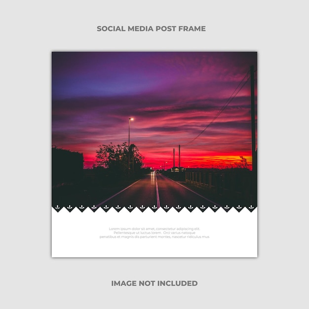 Vector social media post frame