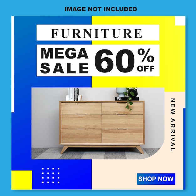 Social media post furniture mega sale sjabloon