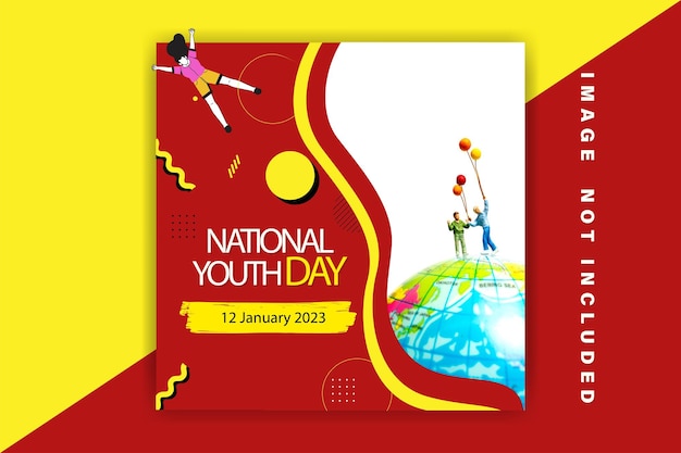 social media post for giving spirit to our youth happy youth day 2023 3d render