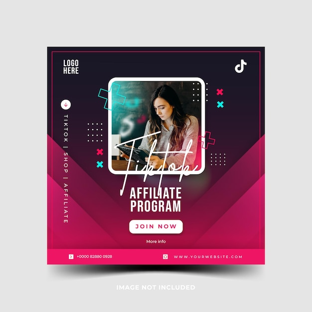 Vector social media post gradation affiliate programma