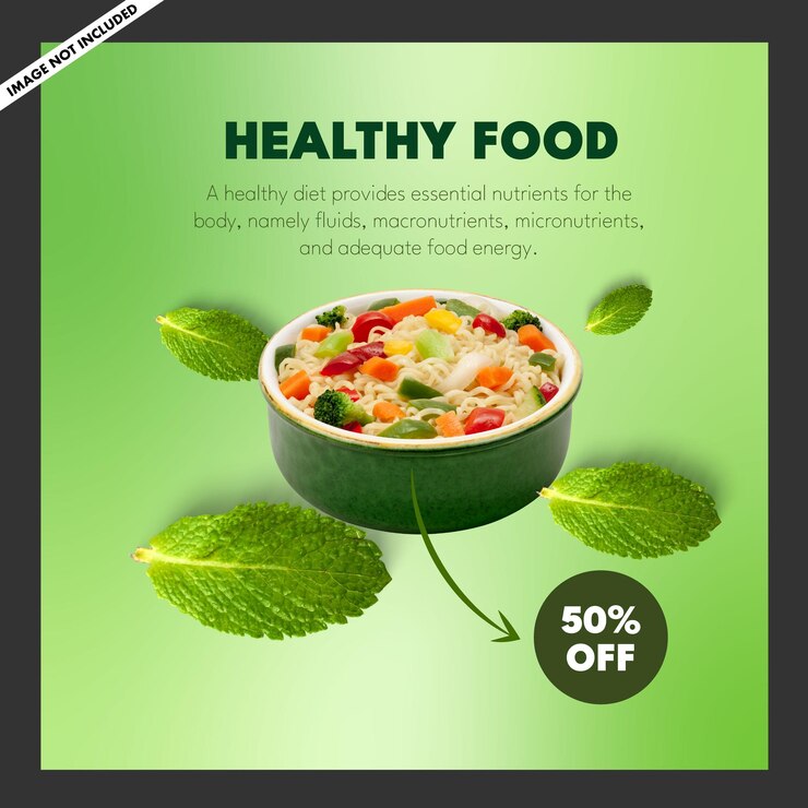 Premium Vector | Social media post healthy food. Post Instagram,Twitter