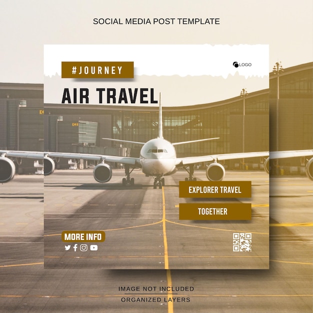 Vector social media post instagram for aircraft