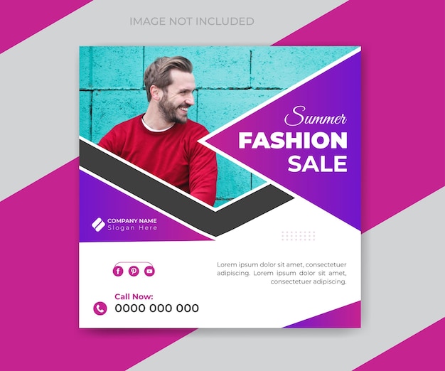 Social media post instagram template fashion sale banner design