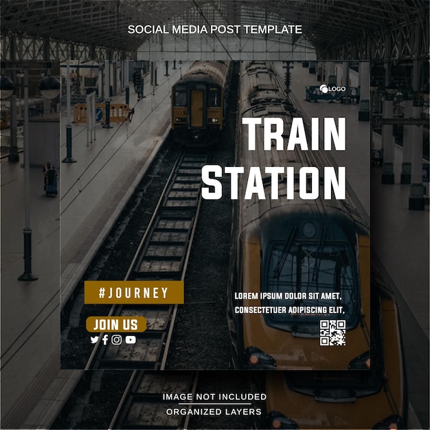 Social media post instagram for train station