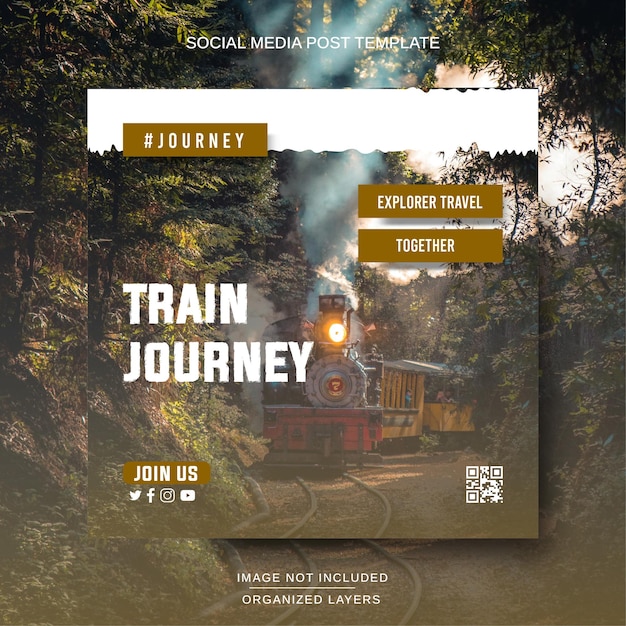 기차 여행을 위한 소셜 미디어 포스트 Instagram