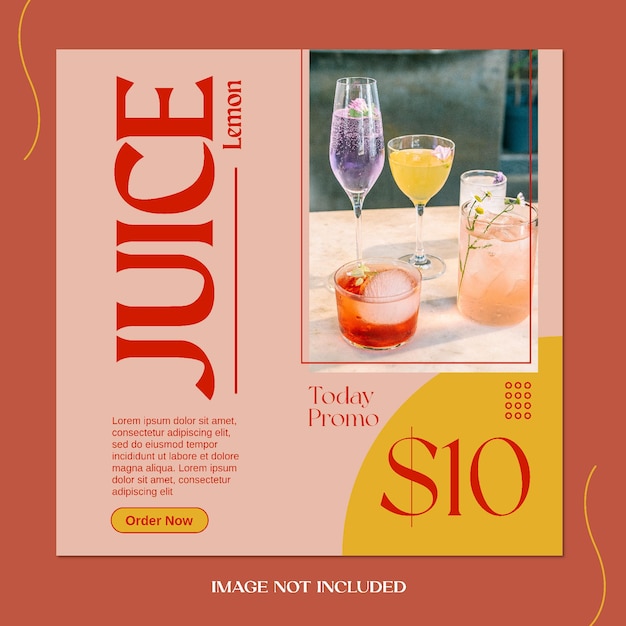 소셜 미디어 게시물 Juice Drink