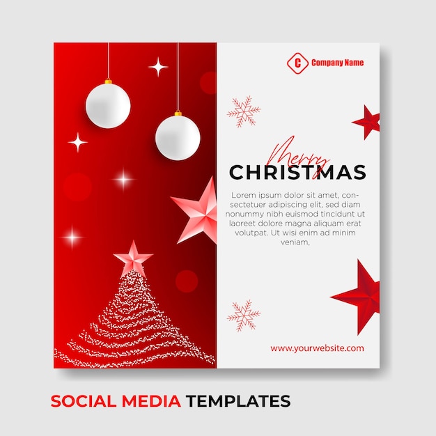 Vector social media post merry christmas