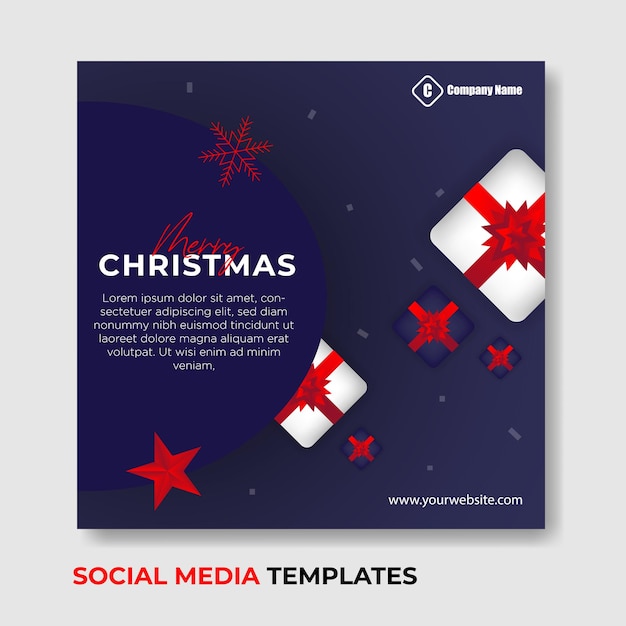 Vector social media post merry christmas