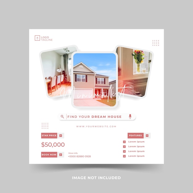 Social media post minimalist elegant style for your property business