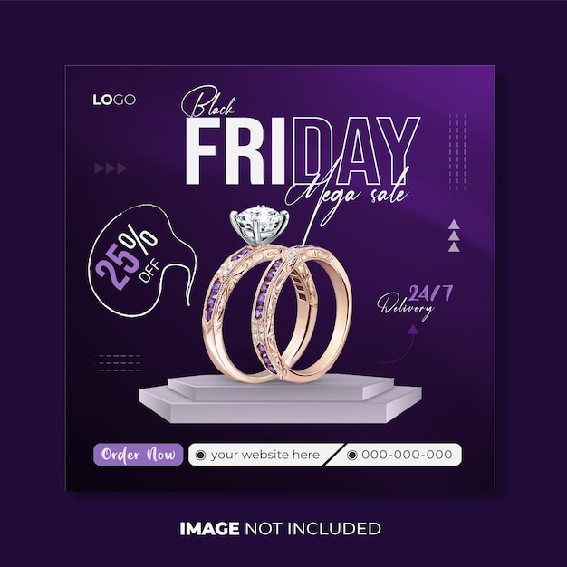 Vector social media-post of black friday-sjabloon voor spandoek