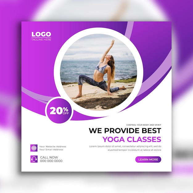 Social media post of web banner sjabloon voor yoga