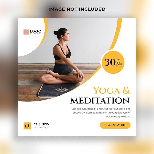 Vector social media post of web banner sjabloon voor yoga