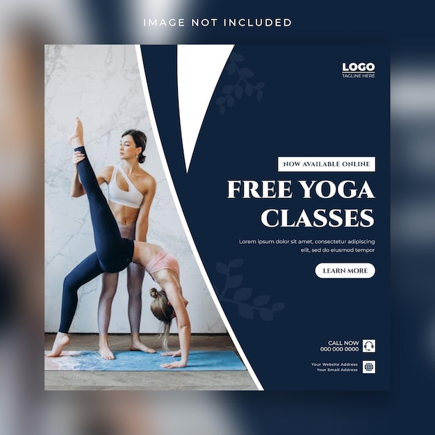 Vector social media post of web banner sjabloon voor yoga