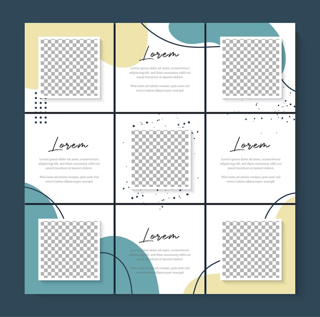 Social media post puzzelsjabloon voor zakelijke promotie met een abstracte achtergrond