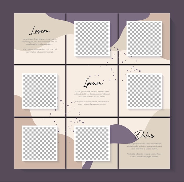 Social media post puzzelsjabloon voor zakelijke promotie met een abstracte achtergrond
