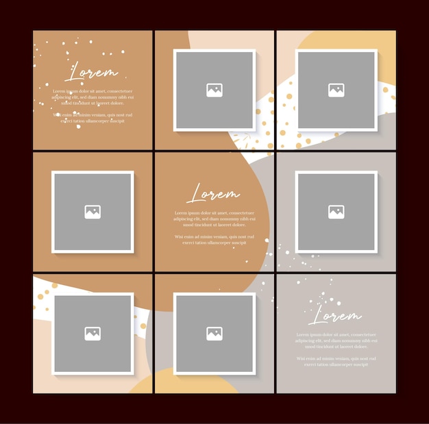 Social media post puzzle template vector