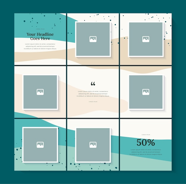 Vector social media post puzzle template vector