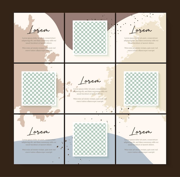 Vector social media post puzzle template vector