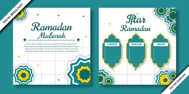 Social media post Ramadan ontwerp sjabloon vector