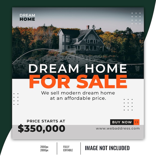 Vector social media post real estate home sale