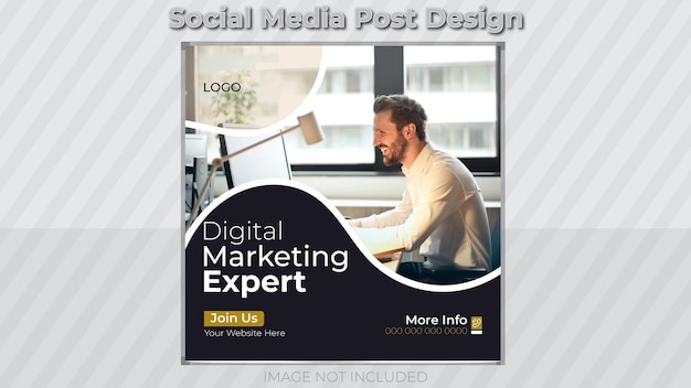 Post sui social media e design semplice del modello