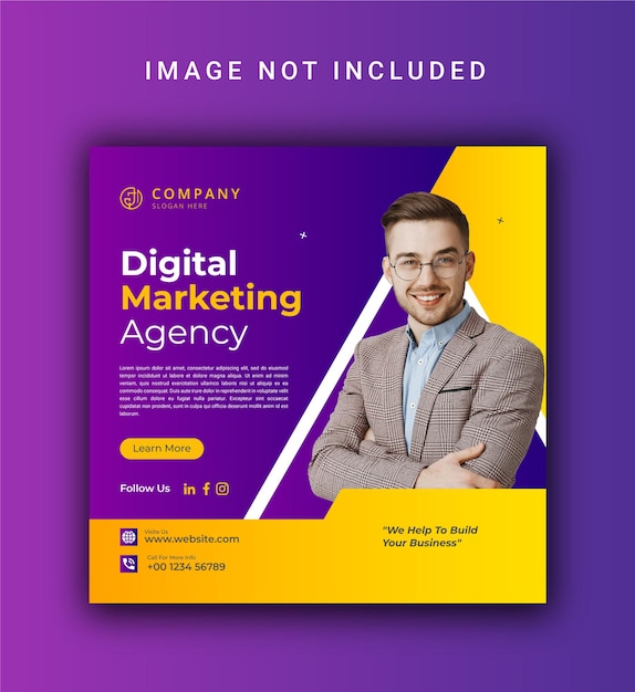 Social media post or social media template and digital marketing agency Instagram post template