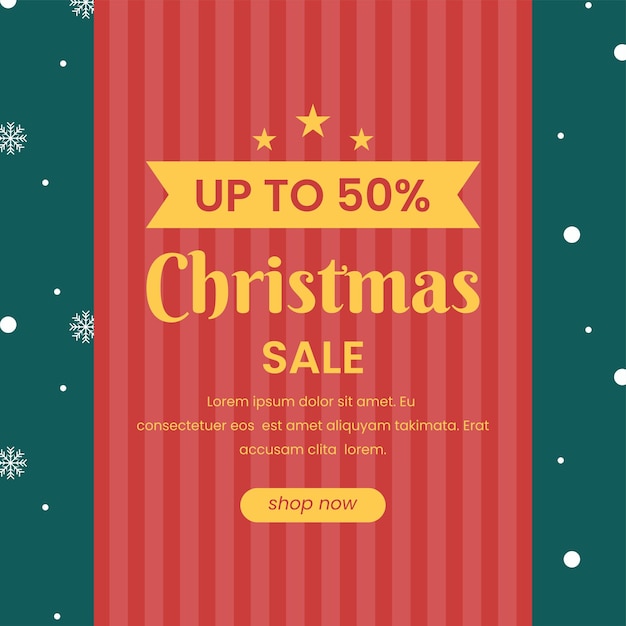 벡터 소셜 미디어 게시물 특별 크리스마스 판매 템팔레 추상적 인 빨간색과 녹색 배경