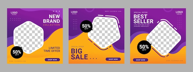 Social media post square banner template promotion