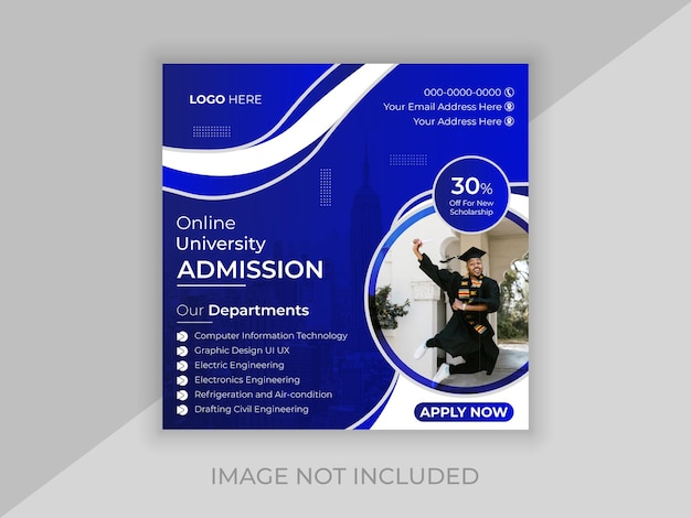 A social media post template for admission