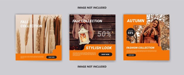 Social media post template for autumn fashion sale