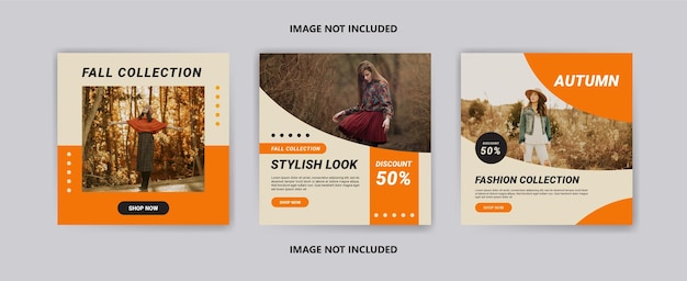 Vector social media post template for autumn fashion sale