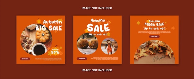 Social media post template for autumn fashion sale