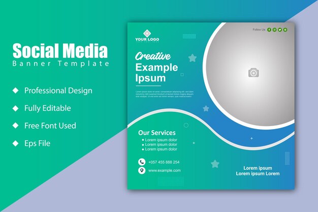 Vector social media post template banner