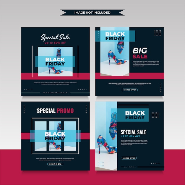 Vector social media post template for black friday sale promotion