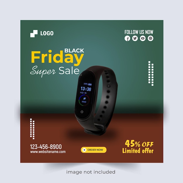 Social media post template for black friday sales