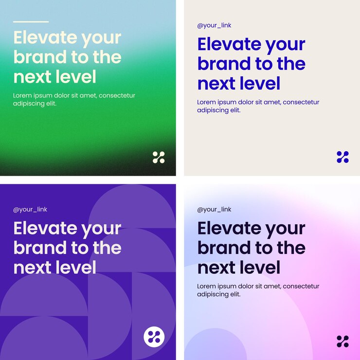 Vector social media post template bright colors minimalist digital style