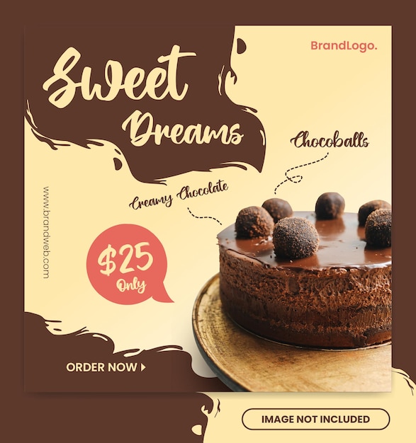 Social Media Post Template for Cake Shop Advertisement