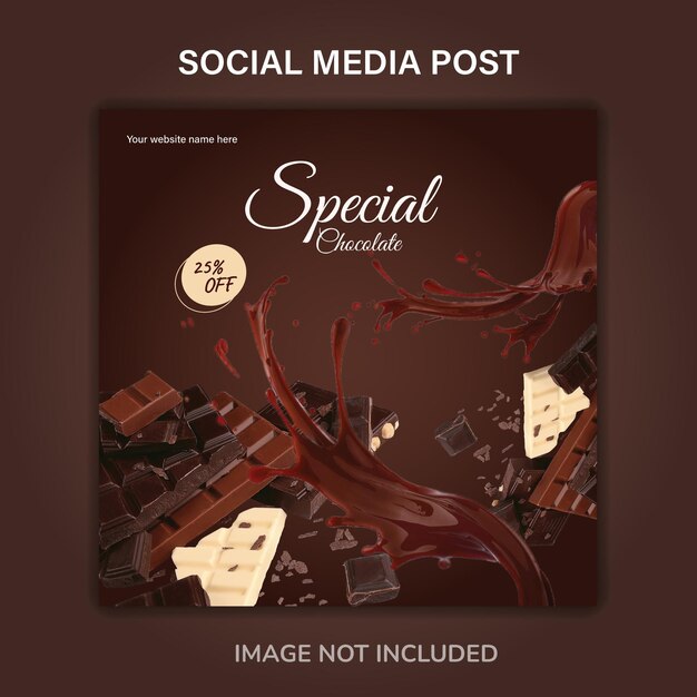 Vector social media post template for celebrating choclate day valentines special