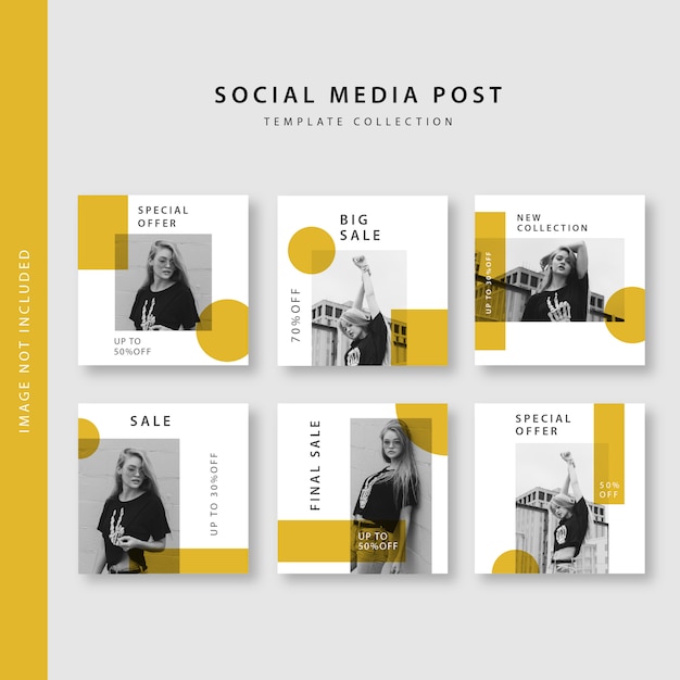 Vector social media post template collection