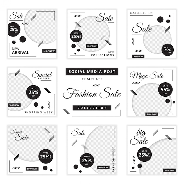 Social media post template collection