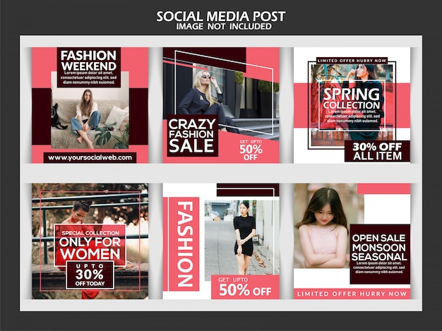 Social media post template collection