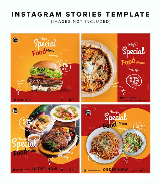 Vector social media post template compilation