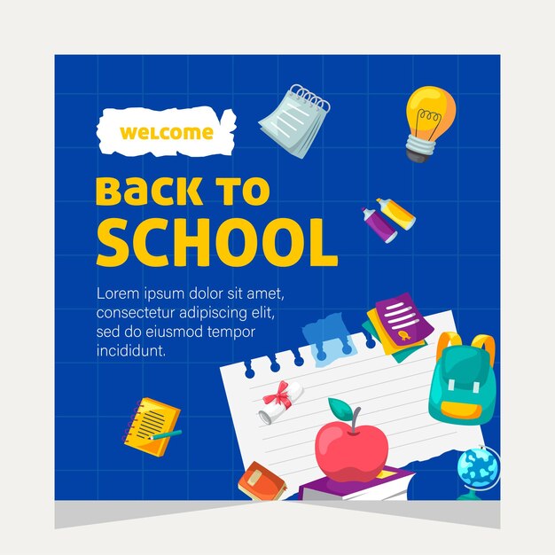 Social media post template design about education