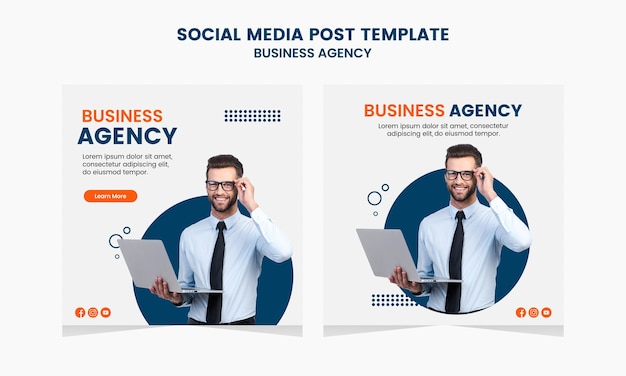 Social Media Post Template for Digital business marketing Promotion Simple Banner Frame